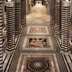 Siena, Cattedrale di Siena - Pavimento scoperto, navata centrale